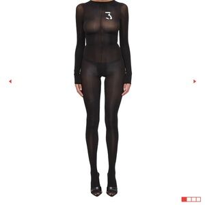 No scene girls Black Sheer Bodysuit
